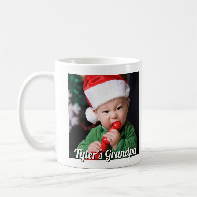 Mug First Christmas Photo Grandpa (Gauche)