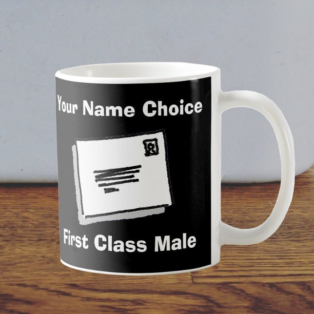 Mug First Class Male with Personalised Name (Créateur téléchargé)