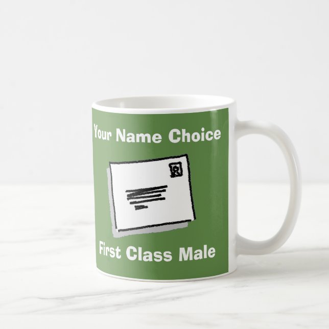Mug First Class Male with Personalised Name (Droite)