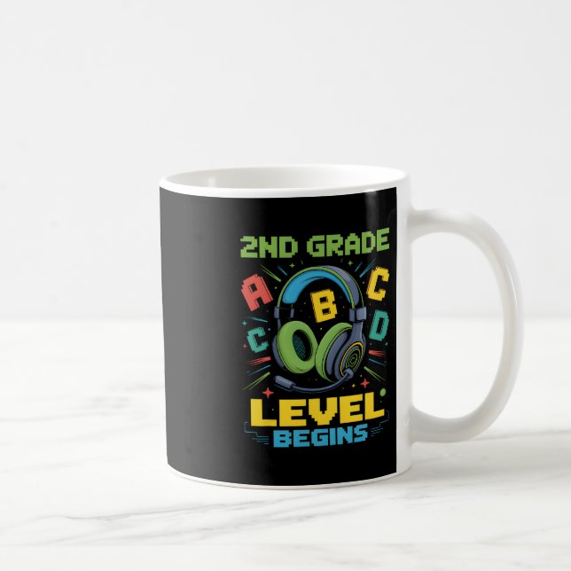 Mug First Day Of 2nd Grade Level Begins Shirt Gamer Bo (Droite)