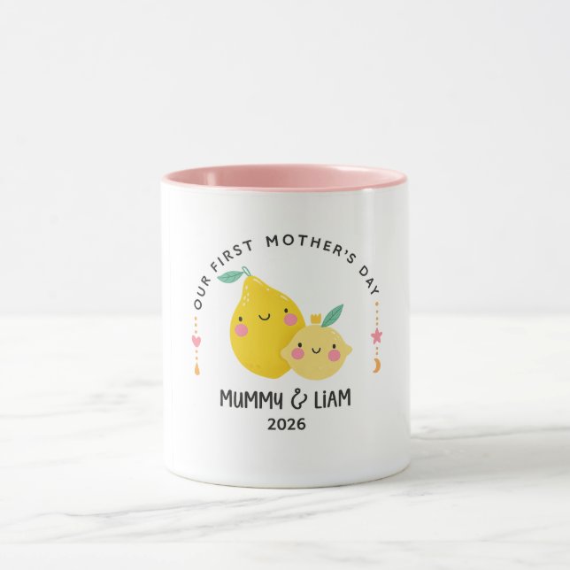 Mug First Mother’s Day 2026 Cute Lemon Mom & Baby  (Centre)