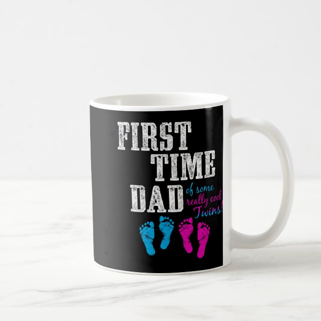 Mug First Time Dad, Daddy Of Bg Twins, Father's Day Gi (Droite)