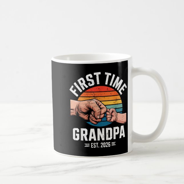Mug First Time Grandpa Est 2026 Baby Announcement Grea (Droite)