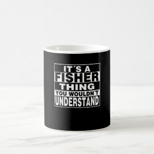 Mug FISHER Nom de famille Cadeau personnalisé