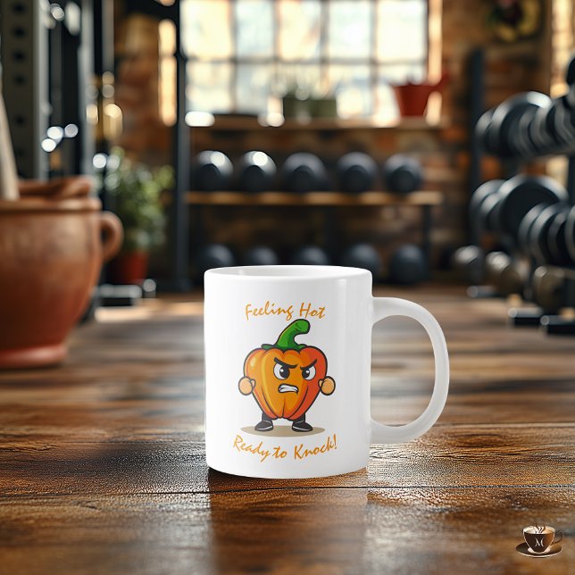 Mug Fitness Amusant - Design Poivron Déterminé (Créateur téléchargé)