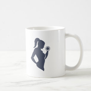 Mug Fitness-girl levant la cloche