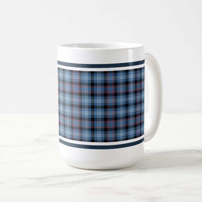 Mug Fitzgerald Tartan Motif Blue Irish Plaid (Devant droit)