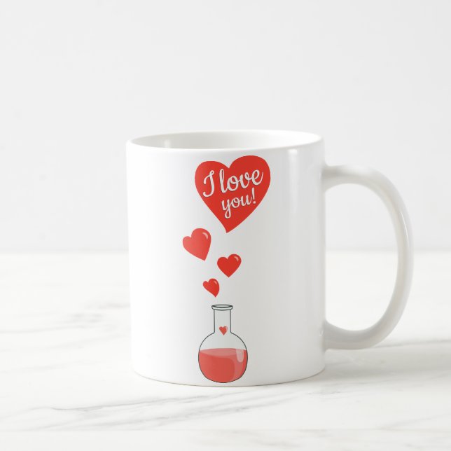 Mug Flacon de jour de Valentines de geek de coeurs je (Droite)