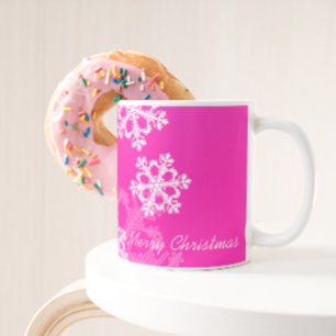 Mug Flacon de Noël rose et blanc