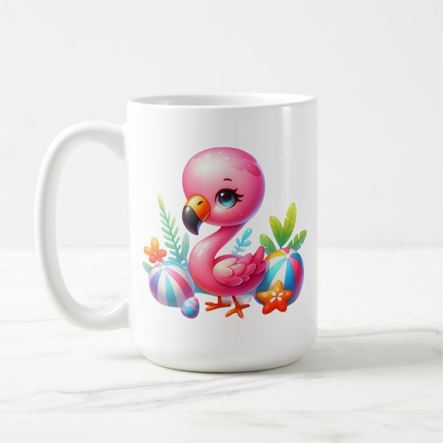 Mug Flamant rose aquarelle Clipart-95059 (Gauche)