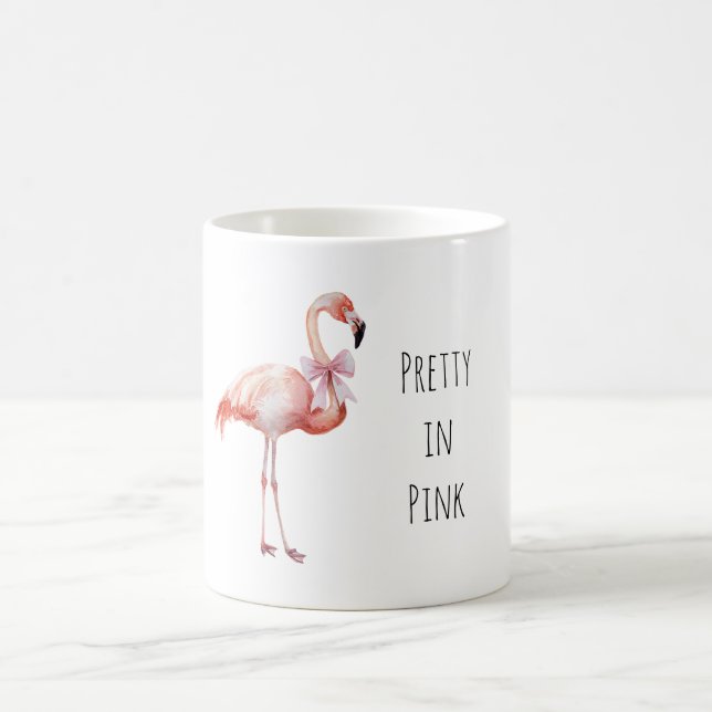 Mug Flamant rose avec noeud rose (Centre)