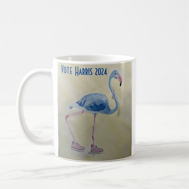 Mug Flamant rose bleu avec muqueuse Pearls (Gauche)