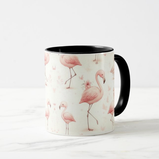 Mug Flamant rose coupé (Devant droit)
