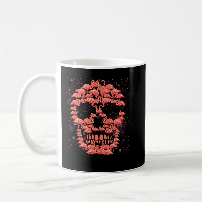 Mug Flamant rose Crâne tropical Amateurs d'Halloween 6 (Gauche)