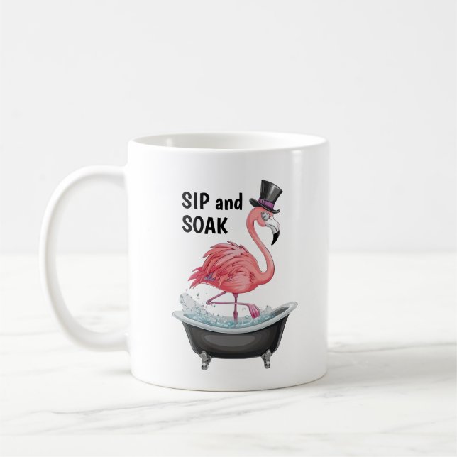 Mug Flamant rose de dessin (Gauche)