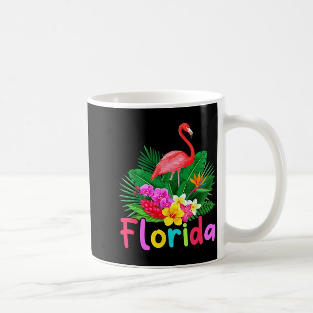 Mug Flamant rose de Floride plante tropicale vacances  (Droite)