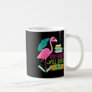Mug Flamant rose de l'enseignant Mon troupeau va roche