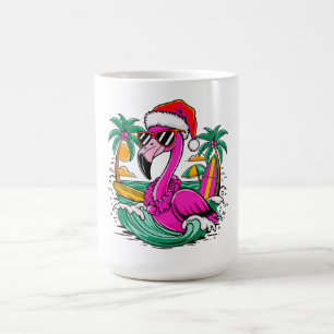 Mug Flamant rose de Noël festif Amusants au paradis