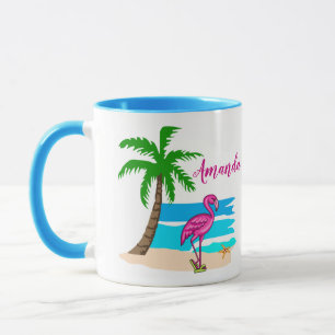Mug Flamant rose de retournement personnalisé