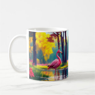Mug Flamant rose debout dans le lac-365476