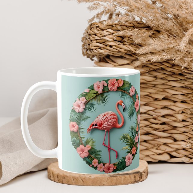 Mug Flamant rose d'équilibre de grâce tropicale (Créateur téléchargé)