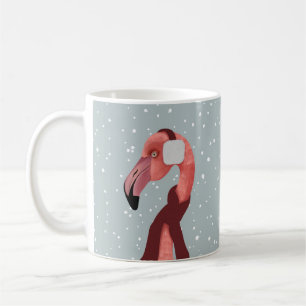 Mug Flamant rose D'Hiver Whimsical Et Cosy Avec Écharp