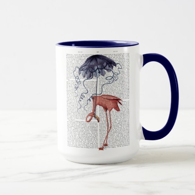 Mug Flamant rose et parasol (Droite)