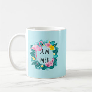Mug Flamant rose floral Bliss été