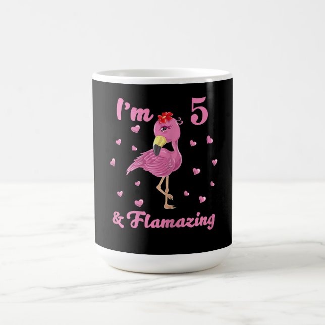 Mug Flamant rose I'm 5 et flambant - Les filles de 5 a (Centre)
