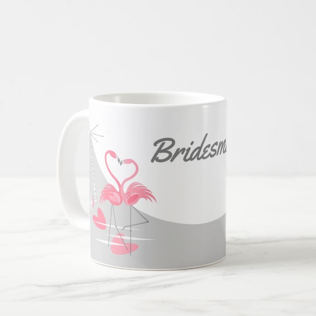 Mug Flamant rose Love Large Moon Bridesmaid (Devant gauche)