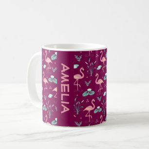 Mug Flamant rose motif rouge nom mignon