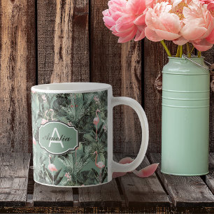 Mug Flamant rose Orchidée Tropical Motif Sage ID868
