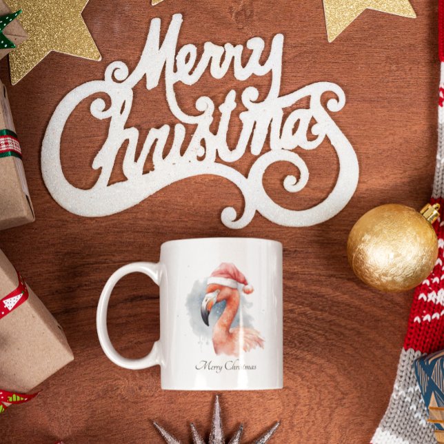 Mug Flamant rose père Noël Snowbird, personnalisé (Créateur téléchargé)