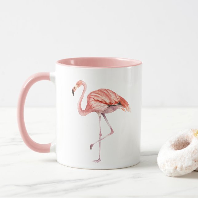 Mug Flamant rose rose (Avec donut)