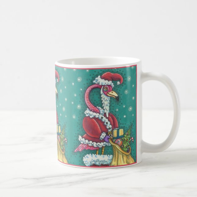 MUG FLAMANT ROSE ROSE CHAUD EN COUVERT SANTA CLAUS FUN (Droite)