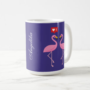 Mug Flamant rose Rose Comme Heart Pastel   Ajouter un 