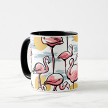 Flamant rose rose et coucher de soleil | Tango tro