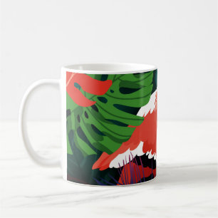 Mug Flamant rose rose : Harmonie des papillons tropica