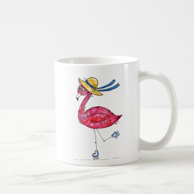 Mug Flamant rose rose mignon et capricieux sur les pat (Droite)