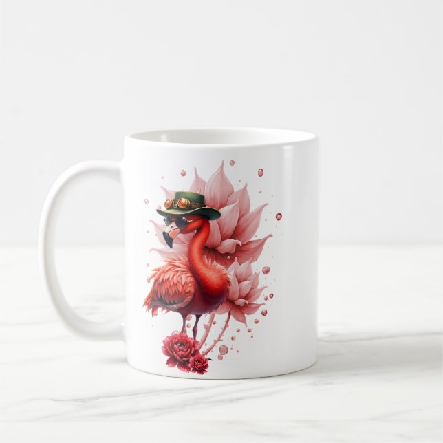 Mug Flamant rose Steampunk - Imaginaire Digital Artwor (Gauche)