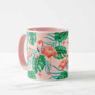 Mug Flamant rose tropical