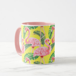 Mug Flamant rose tropical