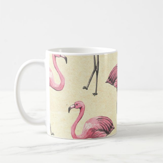 Mug Flamant rose tropical : Aquarelle Fond d'écran Del (Gauche)