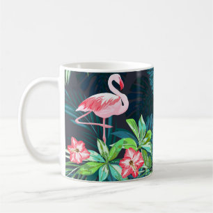 Mug Flamant rose tropical : Fleurs d'été Motif