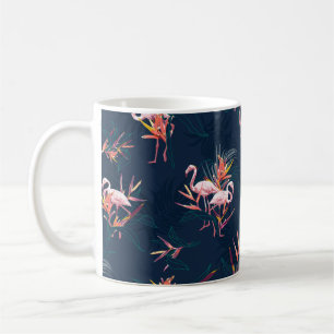 Mug Flamant rose tropical Hawaii avec l'oiseau du Para