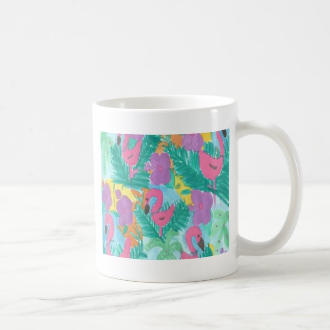 Mug Flamant rose Tropical Jungle Motif (Droite)