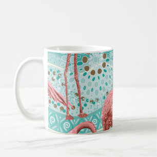 Mug Flamant rose Tropical : Papier peint Floral Vintag