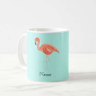 Mug Flamant rose tropical personnalisé