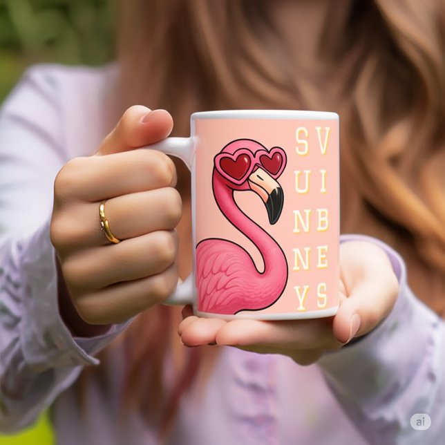 Mug Flamant Rose Vibes Ensoleillées (Créateur téléchargé)