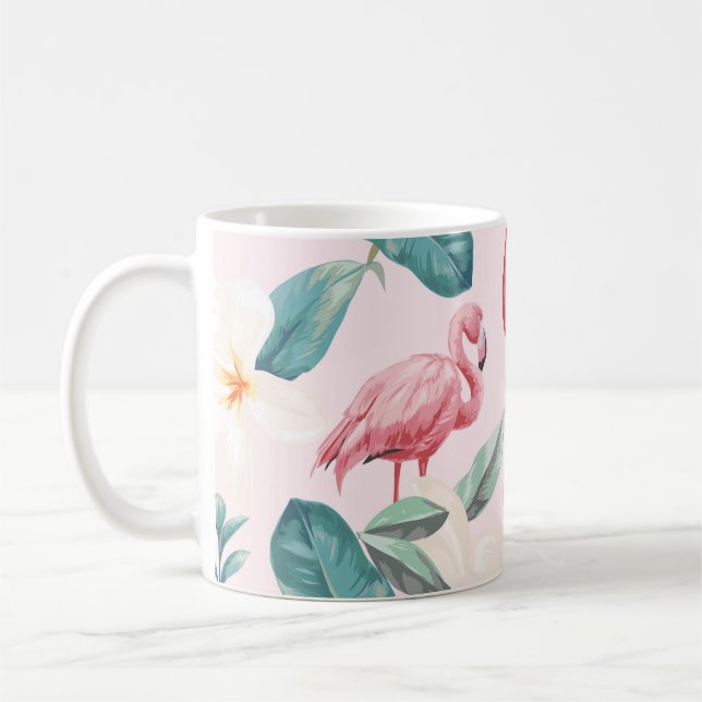 Mug flamants et fleurs tropicales sans soudure illustr (Gauche)